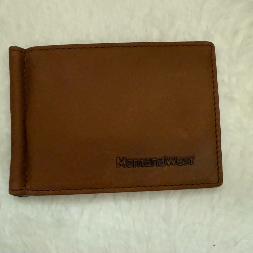 Montana West Brown Leather Money Clip